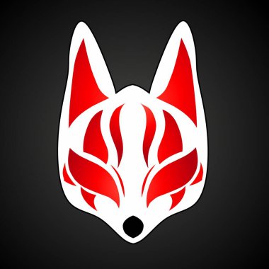 Japonya 'dan kitsune tilki maskesi tasarımı grafiği