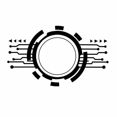 Çember çerçeve teknolojisi elementlerinin illüstrasyon vektörü