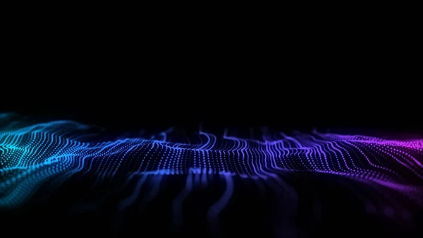 Glowing Colorful Wave Motion Dots Abstract Digital Background Concept Connection — Φωτογραφία Αρχείου