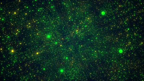Streszczenie Cyberprzestrzeni Latającymi Cząsteczkami Kolorów Nieskończoność Kosmiczne Futurystyczne Tło Nieskończoność — Zdjęcie stockowe