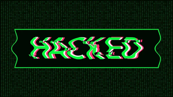 Technologie Matrix Hintergrund Mit Einer Gehackten Inschrift Cyber Sicherheit Mit — Stockvektor