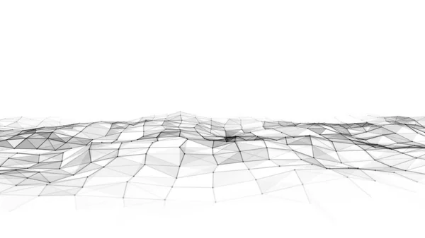 Vector Witte Golf Met Bewegingsstippen Lijnen Abstracte Digitale Achtergrond Concept — Stockvector