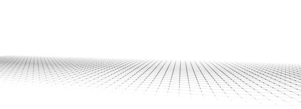 Vektor Abstrakt Teknik Perspektiv Rutnät Detaljerad Wireframe Landskap Med Svarta — Stock vektor