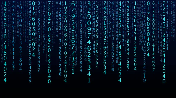 매트릭스 화면에 숫자가 떨어지는 사이버보안 벡터푸른 코드입니다 디지털 시스템 데이터를 — 스톡 벡터