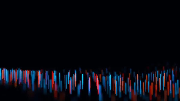 Leuchtend Bunte Welle Mit Bewegungslinien Abstrakter Digitaler Hintergrund Konzepte Verbinden — Stockfoto