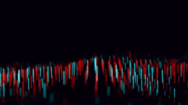Leuchtend Bunte Welle Mit Bewegungslinien Abstrakter Digitaler Hintergrund Konzepte Verbinden — Stockfoto