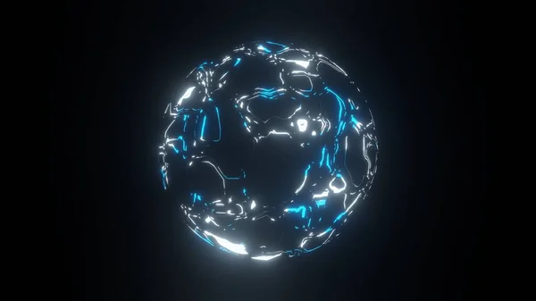 粒子とラインを持つ抽象的な色の科学 Fi球 世界の技術ネットワーク接続 未来的なイラスト 世界的なデジタル接続Ai 3Dワイヤーフレーム幾何学的球 3Dレンダリング — ストック写真