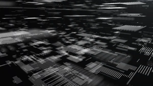 Abstracte Digitale Cyberruimte Met Bewegende Deeltjes Cyberbeveiligingsdatabase Matrix Technologie Decoder — Stockfoto