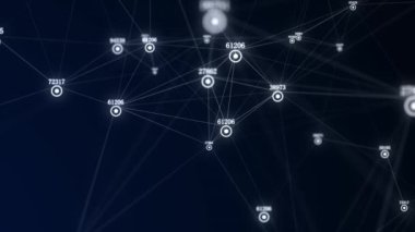 Global ağ bağlantıları. Siber uzayda soyut sinirsel ağlar. Dijital göstergeleri olan gelecekteki yapay zeka şebekesi. Teknoloji sanal siber dinamiği. 3B görüntüleme.