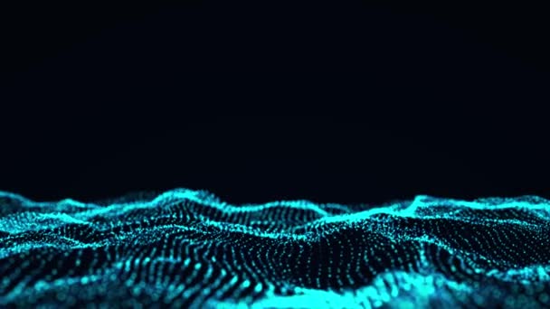 Glowing Colorful Wave Motion Dots Abstract Digital Background Concept Connection — Vídeo de Stock