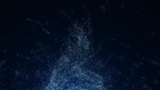 Smršť Modrými Částicemi Chaosu Abstraktní Vodní Vír Dynamická Vlna Exploze — Stock video