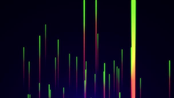 미래의 하이퍼 스페이스 불규칙 색깔의 속도에 우주에서의 초고속 관점의 렌더링 — 비디오