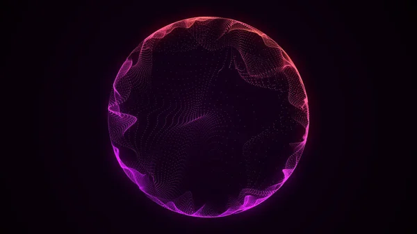 Abstract Color Sci Sphere Particles Lines Technology Network Connection World — Fotografia de Stock