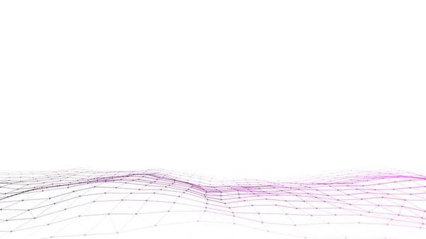 Векторная Розовая Волна Точками Линиями Движения Абстрактный Цифровой Фон Концепция — стоковый вектор
