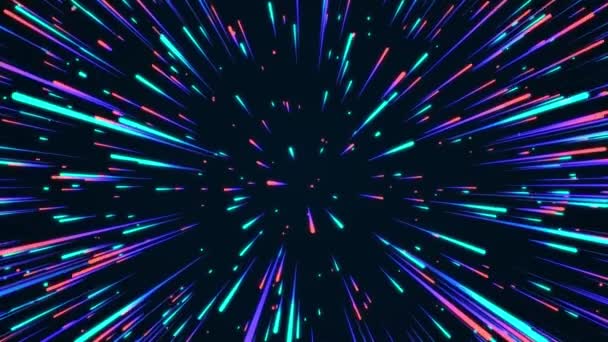 Futuro Viaje Estrellas Hiperespaciales Colores Abstractos Rayo Luz Velocidad Explosión — Vídeos de Stock