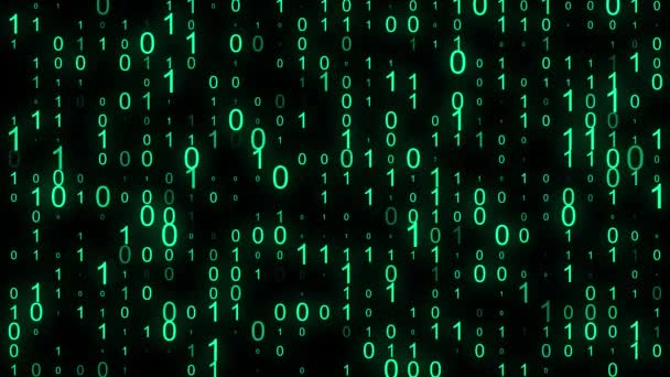 Technologie Matrix Achtergrond Cybersecurity Met Dalende Nummers Het Scherm Groene — Stockvideo