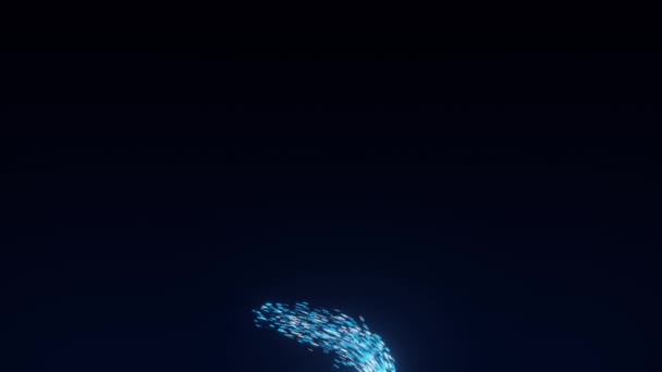 Torbellino Con Partículas Azules Del Caos Vórtice Agua Abstracto Explosión — Vídeo de stock