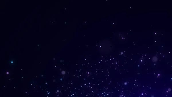 抽象的太空尘埃 彩色背景上的魔法雪 具有防爆效果的尘埃粒子 闪闪发光的圆点无限地飘扬 天上的星星 3D渲染 — 图库照片