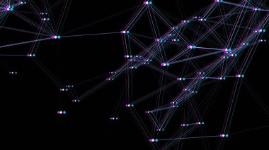 Hata efektli küresel ağ bağlantıları. Siber uzayda soyut vektör sinirsel ağları. Geleceğin yapay zekası. Teknoloji sanal siber dinamiği.