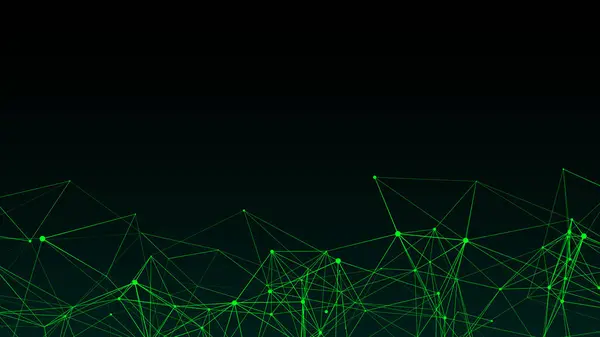 全球网络连接 网络空间中的矢量神经网络 未来网格人工智能 技术虚拟网络动态 — 图库矢量图片