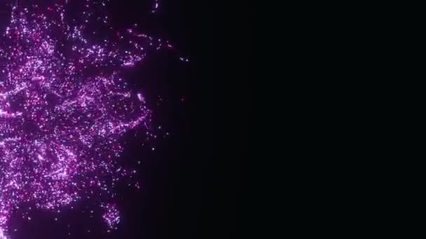 Wervelwind Met Chaos Roze Deeltjes Abstracte Watervortex Explosie Dynamische Golf — Stockvideo