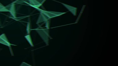 Global ağ bağlantıları. Siber uzayda hatalı etkileri olan soyut sinirsel ağlar. Gelecekçi vektör ızgarası yapay zeka. Teknoloji sanal siber dinamiği.