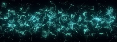 Global network connections. Abstract neural networks in cyberspace. Futuristic grid artificial intelligence. Technology virtual cyber dynamic. 3D rendering.