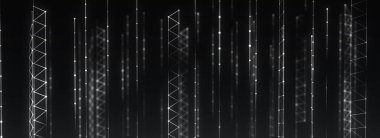 Global network connections. Abstract neural networks in cyberspace. Futuristic grid artificial intelligence. Technology virtual cyber dynamic. 3D rendering.