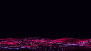Hareket noktaları ve çizgileri olan parlak renkler. Soyut dijital arkaplan. Bağlantı bilgilerini algıla. Fütürist teknoloji arkaplanı.