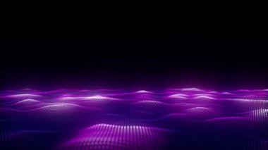 Hareket noktaları ve çizgilerle parlayan renkler dalgalanıyor. Soyut dijital arkaplan. Bağlantı bilgilerini algıla. Fütürist teknoloji arkaplanı. 3B görüntüleme.