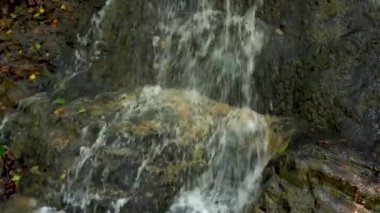 Waterfall in the forest hitting the ground