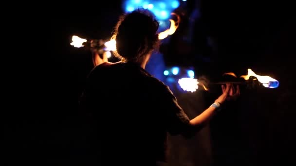 Fire Juggler Performance Art Festival — Wideo stockowe