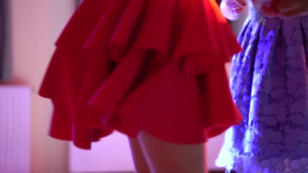 Girls Skirts Dancing Party — Αρχείο Βίντεο