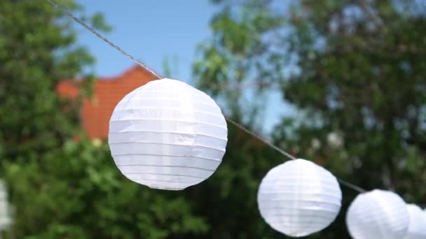 Garden Party Decoration Lamps Wind — Vídeos de Stock