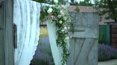 Vintage wedding gate in the summer