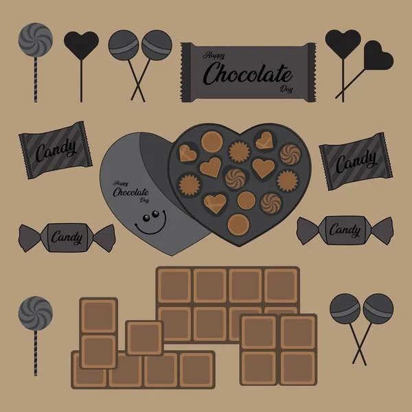 Chocolate day chocolate vector illustration of isolated. Dark chocolate, sweets. Give sweets as a gift. Premium quality. Slices on top of each other.