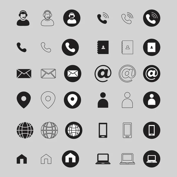 Contact Vector Icons Flat Icons Set White Background Contact Icon Стоковая Иллюстрация
