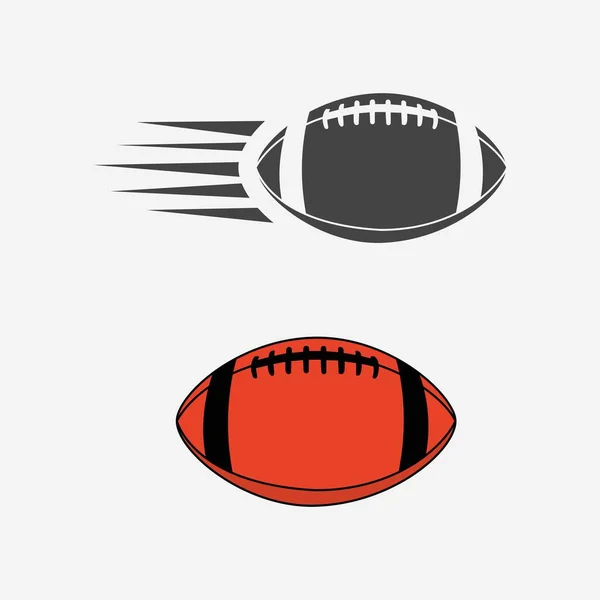 アメリカンフットボールの色と1色ベクトル サッカー用品ベクトルイラスト — ストックベクタ