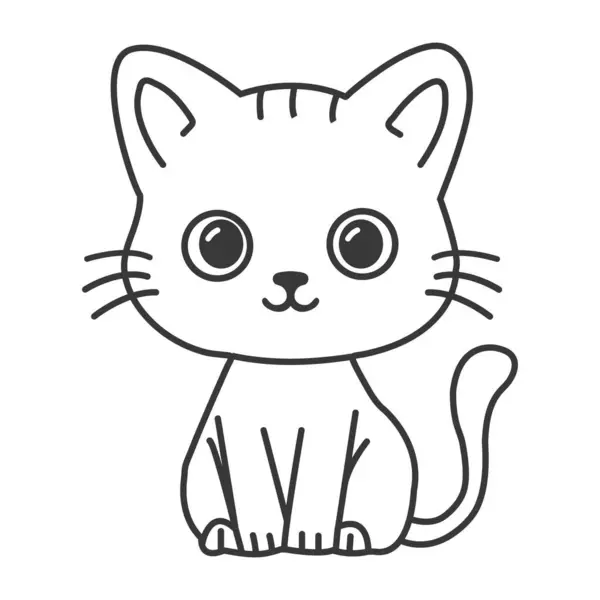 Şirin Kedi Çizgisi Çizim Sanatı