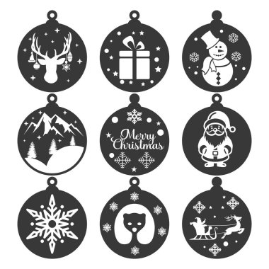 Festive Christmas Ball Ornaments for Holiday Decor clipart