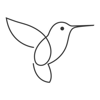 Minimalist Tek Çizgili Kuş Çizimi