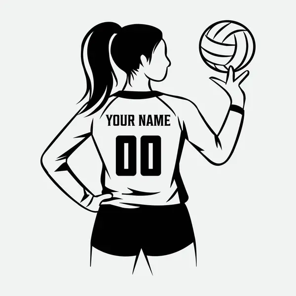 Kadın Futbol ya da Top Tasarımlı Voleybol Oyuncusu