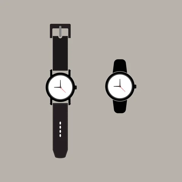 Classic Analog Men Wrist Watch Vector Icon — Vetor de Stock