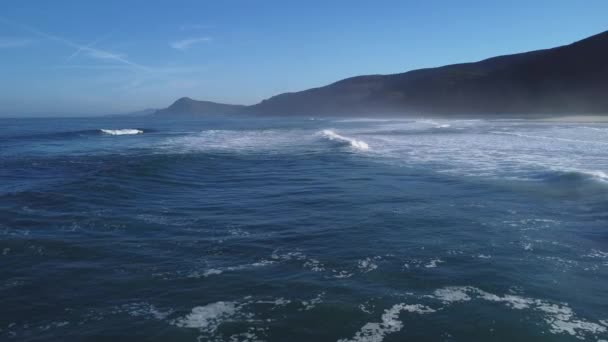 Video You Can See Waves Arriving Beautiful Beach Galicia Atlantic — Stockvideo