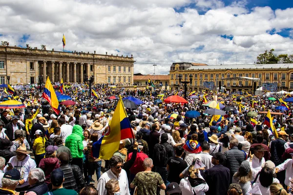 Bogota Kolumbien September 2022 Friedliche Protestmärsche Bogota Kolumbien Gegen Die Stockfoto
