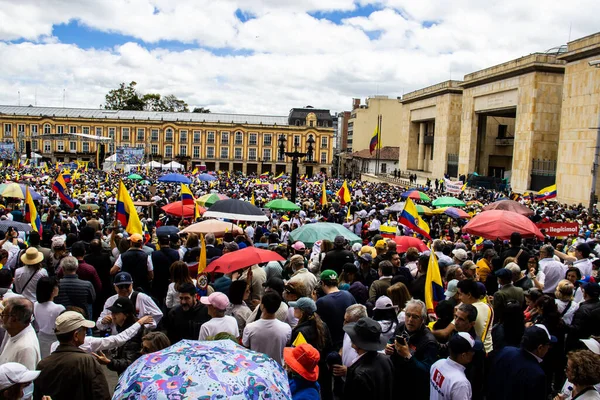 Bogota Kolumbien September 2022 Friedliche Protestmärsche Bogota Kolumbien Gegen Die Stockbild