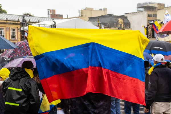 Bogota Colombia Julio 2023 Protesta Pacífica Los Miembros Reserva Activa — Foto de Stock