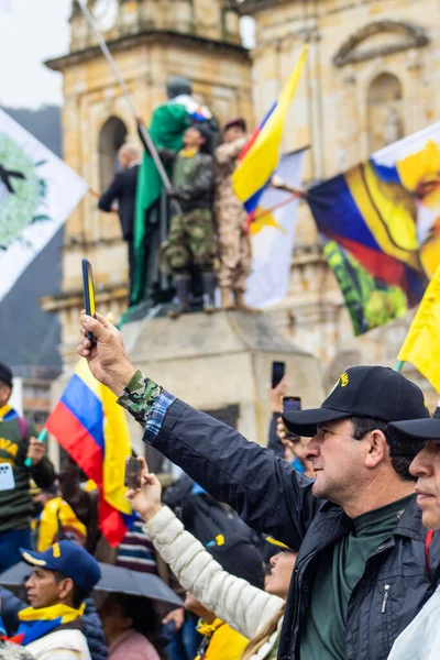 Bogota Colombia Juli 2023 Vreedzaam Protest Van Leden Van Actieve — Stockfoto