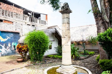 GUADUAS, COLOMBIA - 12 HAZİRAN 2024 Kolombiya bağımsızlık kahramanı Policarpa Salavarrieta 'nın Natal Evi, aynı zamanda memleketinde La Pola olarak da bilinir..