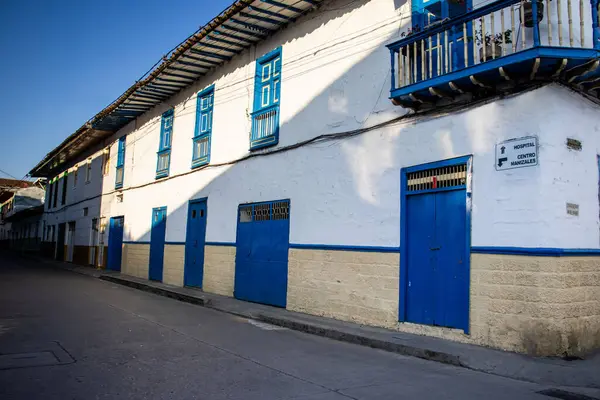 Hermosas Calles Centro Histórico Ciudad Patrimonial Salamina Ubicada Departamento Caldas — Foto de Stock